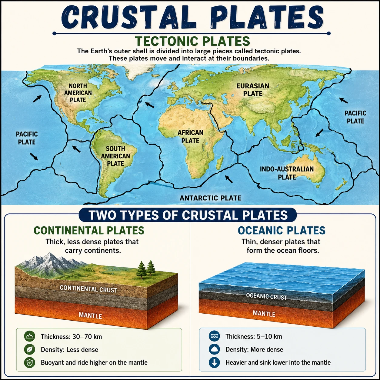 Tectonic plate boundaries convergent divergent class 6