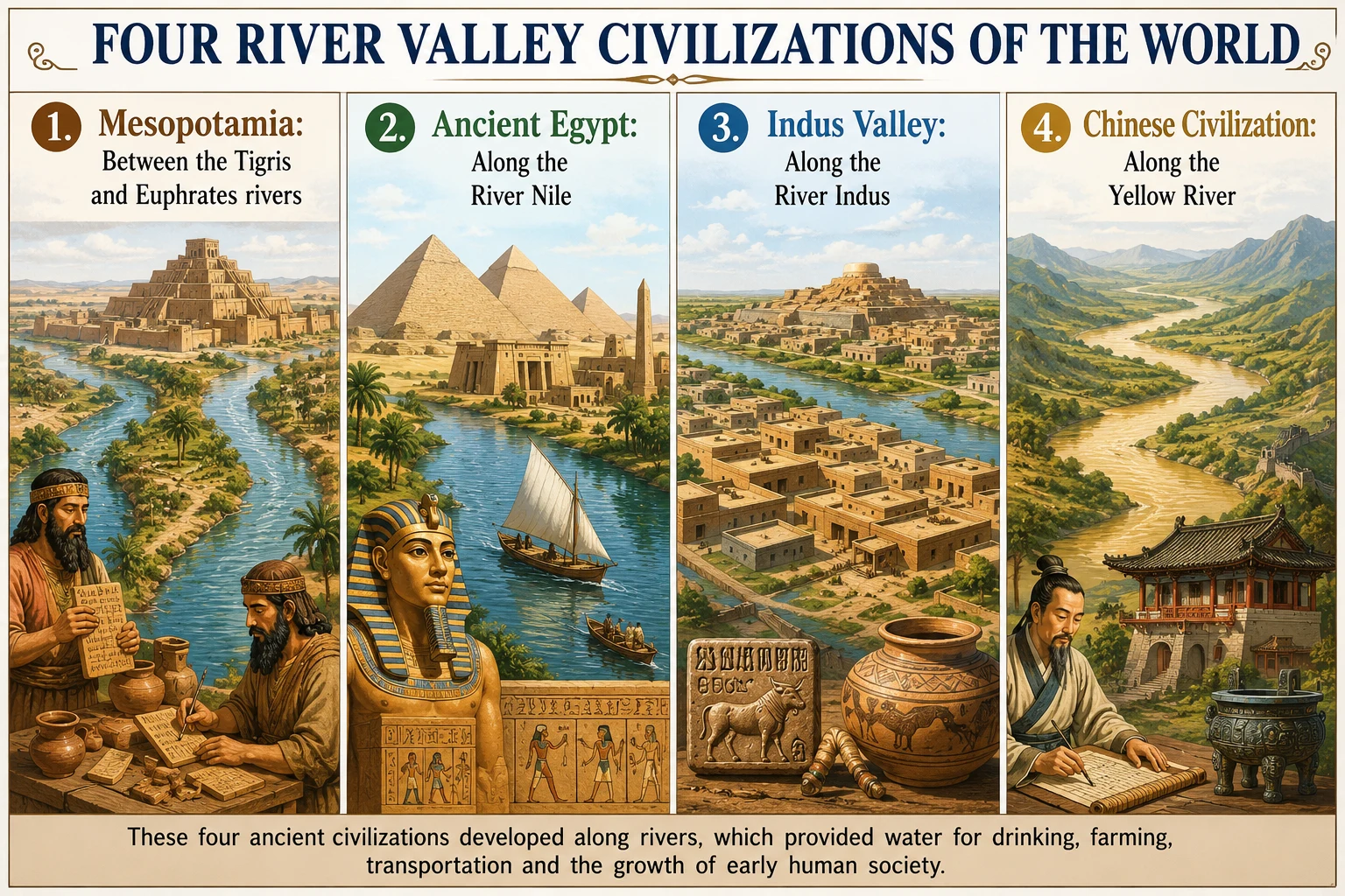 Mesopotamia map Tigris Euphrates rivers class 6 history