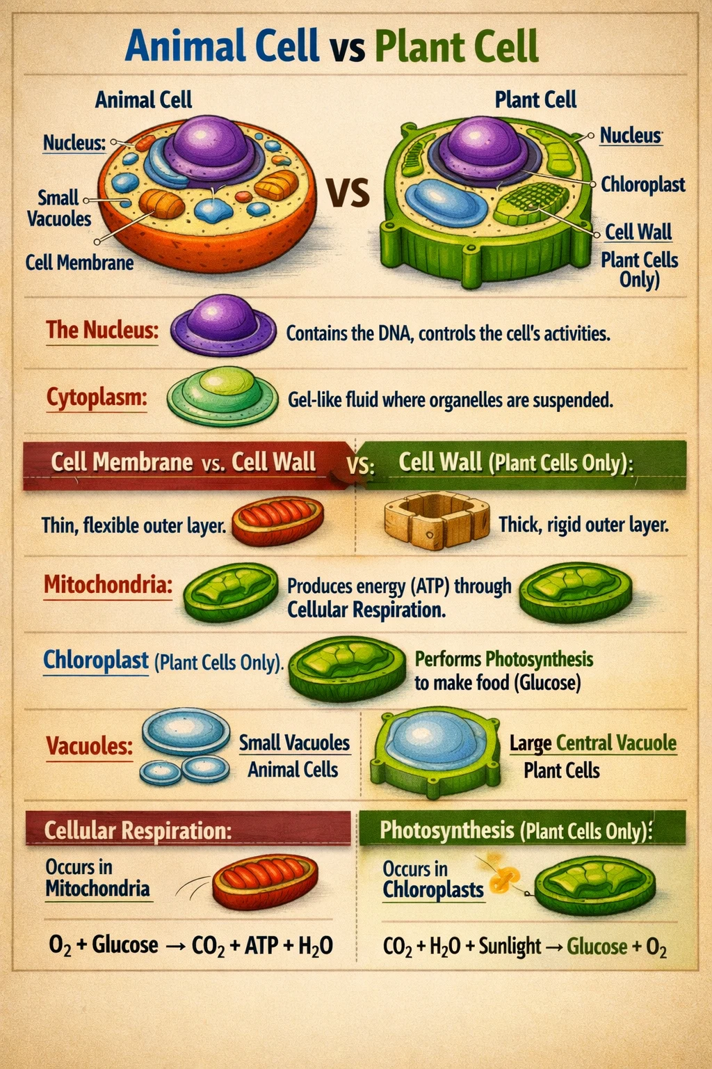 Plant cell structure chloroplast cell wall vacuole class 6