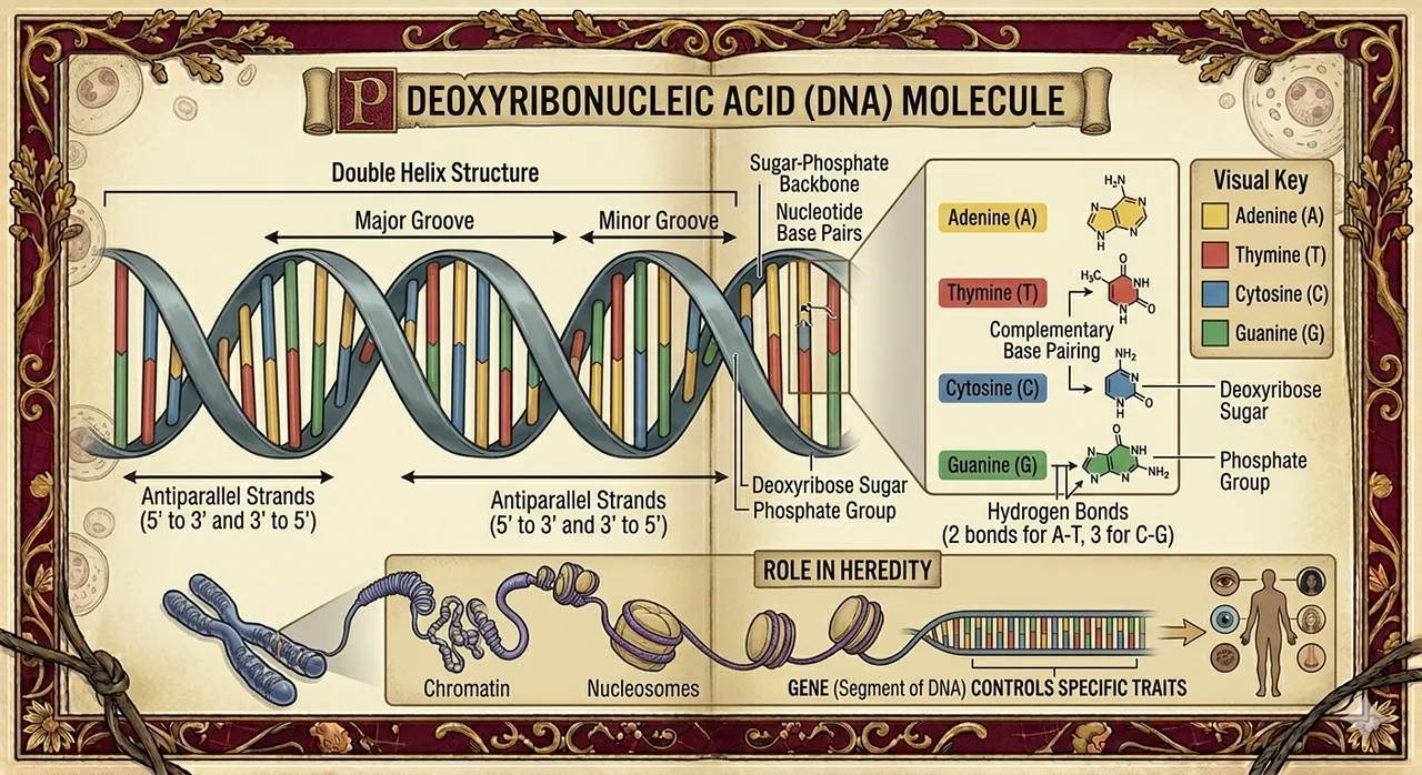 DNA molecule double helix structure bases backbone class 8 science FBISE