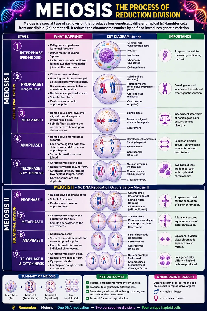 Meiosis reduction division gametes half chromosome number class 8 science